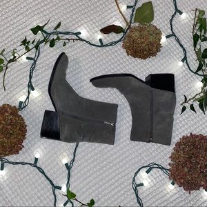 Grey Metal tip lined boots